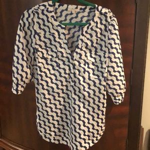 41 Hawthorn Blue and White Tunic Top - Large